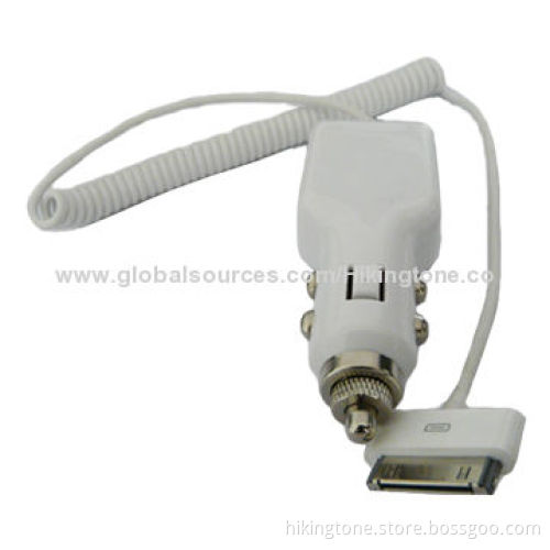 Fashionable Design Car Charger for Smartphone, 1 or 2.1A Can be Selected